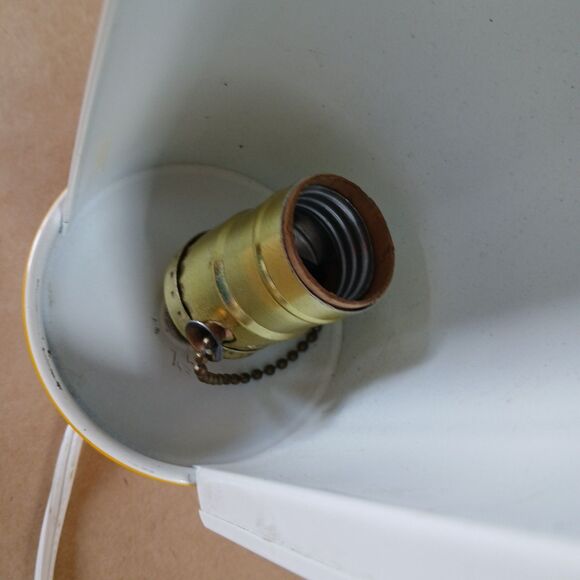 Vintage 1970s Underwriter Laboratories Inc P-8660 Hanging Light Fixture White - Picture 7 of 8